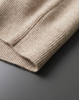 EXTRA-FINE MERINO WOOL ZIP POLO CARDIGAN
