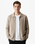EXTRA-FINE MERINO WOOL ZIP POLO CARDIGAN